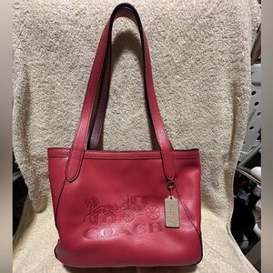 Coach pink leather tote
